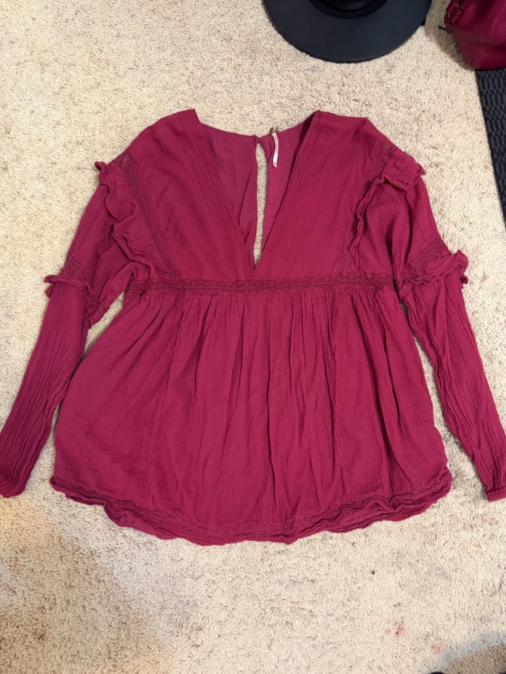 Free People Beet red Seashell Skort Romper Size XS